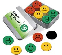 BIROYAL 90 magneti Smiley per la ricompensa | Magneti Smiley Ø 30 mm | Magneti per frigo per lavagna, per bambini, lavagne | Forte magnete piatto adesivo | Accessori per insegnanti | 3 emoticon