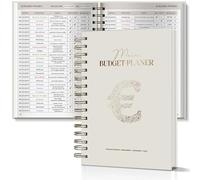 BIROYAL Planner di bilancio per 12 mesi, in lingua tedesca, pianificatore finanziario non datato, rilegatura a spirale, con consapevolezza, riflessione, tracker di reddito e spese, pianificatore di