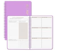 BIROYAL Planner settimanale non datata A5 - weekly planner con lista delle cose da fare, grande campo per appunti - agenda settimanale da 52 fogli - planning settimanale ad anelli con copertina rigida