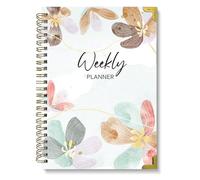 BIROYAL Planner settimanale non datata A5 - weekly planner con lista delle cose da fare, grande campo per appunti - agenda settimanale da 52 fogli - planning settimanale ad anelli con copertina rigida