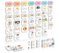 BIROYAL Set di magneti per agenda settimanale per bambini, 108 magneti per planner di routine, per tutte le superfici magnetiche come frigorifero, set da 180 pezzi con 108 magneti attività, 72 adesivi