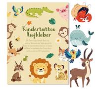 BIROYAL Tatuaggi delicati sulla pelle per bambini, tatuaggi per bambini, tatuaggi per bambini, 6 fogli di tatuaggi per bambini, più magici (animali)