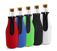 Birra Bottiglie Radiatore, DEANKEJI 5 Pezzi 300-500ml Cooler Sleeve per Bottiglie Tessuto Cerniera, Manicotti Isolanti per Bottiglie Isolato, per Mantenere Fresche Bevande Alla