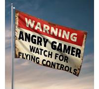 Birra Decor Angry Gamer: Be Aware Of Flying Controls bandiere bandiera per la vostra stanza Gamers accessori (120 x 180 cm)