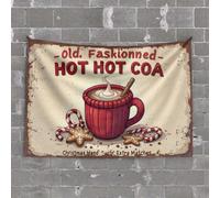 Birra Decor Cozy Christmas: vecchio stile caldo cacao con pan di zenzero e zucchero candito arazzo arazzo decorazione per la stanza da uomo (75 x 100 cm)