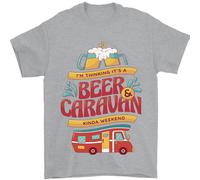 Birra E Caravan Kinda Fine Settimana Divertente Uomo T-Shirt 100% Cotone