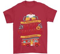 Birra E Caravan Kinda Fine Settimana Divertente Uomo T-Shirt 100% Cotone