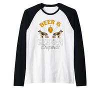 Birra e pastori Tedeschi Divertente Amante dei Cani bevitore Maglia con Maniche Raglan