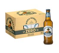 Birra Moretti La Zero, Cassa con 24 Bottiglie da 33 irra Lager Analcolica a Bassa Fermentazione, Gusto Bilanciato Morbido e Fragrante, Gradazione 0,0% Vol
