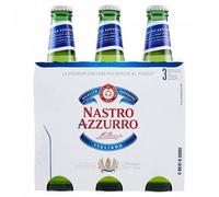 Birra Nastro Azzurro Zero 0.0 Analcolica 33 cl x 24 Bottiglie - Totale 7,92 L