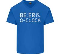 Birra Oclock Divertente Alcol Drunk Umoristica Uomo Scollo A V Cotone T-Shirt