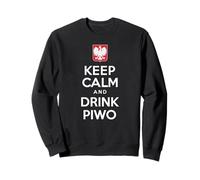 Birra Polska Keep Calm And Drink Piwo con aquila bianca polacca Felpa