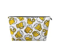 Birra retrò dei cartoni animati, Borsa da toilette Borsa per trucco Borsa per cosmetici Borsa da toilette da viaggio portatile