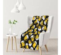 Birra retrò dei cartoni animati,Coperta morbida, calda, anti-pilling, in flanella, peluche, 76 x 102 cm