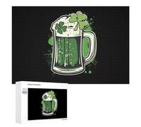 Birra St. Pa-tricks Clover Divertente Puzzle di Legno Pittura Arte Pittura Immagine Puzzle Decorazione Regali 300/500/1000 Pezzi