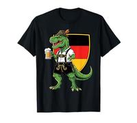 Birra Tedesca Trex Dinosaur Lederhosen Oktoberfest Maglietta