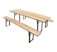 BIRRERIA SET TAVOLO+PANCHE RICHIUDIBILE TAVOLO GIARDINO LEGNO 80x200cm VERDELOOK