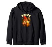 Birrolo Gnomo della Birra Design Umoristico Divertente Felpa con Cappuccio