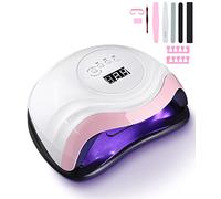 Birshe 168 W Lampada per Unghie, Lampada a LED UV per Manicure e Pedicure 36 LED Lampada UV Unghie Professionale con Automatico Sensore Display 4 Timers da10s 30s 60s 99s (Elegant-White Pink)