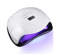 Birshe 168 W Lampada UV Asciuga Unghie Lampade per Unghie Professionali, Asciugatura Rapida 4 Timer di 10s/30s/60s/99s,36 LED, Grande LCD Display Base Smontabile (Classic-White)