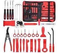 Birshe 39 Pezzi Kit Smontaggio Pannelli Auto, Riparazione Auto Pry Strumento con custodia, Nylon Smontaggio Attrezz per Riparazione Ricambio per Auto Porta Pannello, Radio, Cruscotto Auto (Rosa）