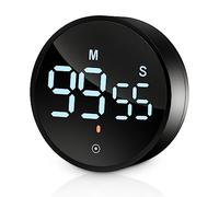 Birshe Digital Timer da Cucina con Display LCD e Magnete, Visibile per Cottura Classe Studio Allenarsi Magnetico Countdown Contaminuti Kitchen (Nero)
