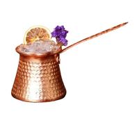Birtern Caffettiera turca - caffettiera araba in metallo con manico lungo, multifunzionale, caffettiera in rame, per caffè arabo, cocktail