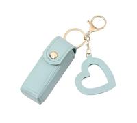 Birtern Custodia per rossetto, da viaggio, alla, in pelle PU, con ciondolo a forma di cuore, per profumo, unghie, polacchi, compleanni, Natale, Azzurro 2, Refer to description, Unisex