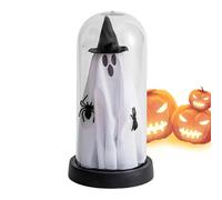 Birtern Ghirma illuminato | Fantasma raccapricciante in cloche per camera da | Ornamento horror desktop, accenti inquietanti per la casa per cucina, fuga, feste, camera da festival