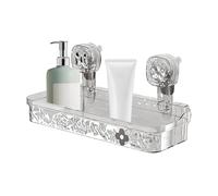 Birtern Mensola da doccia a, montaggio a parete, con, potente scaffale con fori di drenaggio, supporto per spugna senza fori per sapone, bagnoschiuma, shampoo