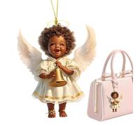 Birtern Ornamenti per specchietto retrovisore auto, ciondolo acrilico 2D da collezione in acrilico, figura di angelo ragazza, decorazione per porta, albero di Natale, finestra, parete, soggiorno