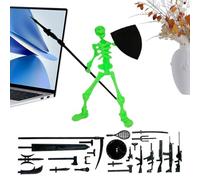 Birtern Piccola figura di scheletro | Statuette di scheletro d'azione con più, articolazioni snodabili modello horror per scaffali gioco di Natale Halloween scrivanie feste giochi di ruolo