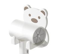 Birtern Supporto per asciugacapelli, adesivo con orsetto abbraccio, da parete, per bagno, multifunzione, impermeabile, organizer per accessori per capelli per bagno