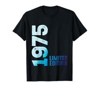 Birthday 1975 Year 1975 Retro 1975 Supply For 1975 Edizione limitata Compleanno Maglietta Unisex - Adulto Vintage Canotta Nero Small Tinta unita Manica corta Colletto piatto Polsino a costine
