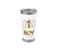 Birthday Boy 1 Anno Vecchio 1 ° Compleanno Blocco Building Mattone Bicchiere termico in acciaio inox doppia parete