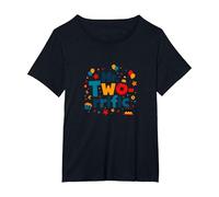 Birthday Boy 2 Mr. Two-Fantastica Celebrazione Maglietta, Donna Plus-Size, Nero, 4X