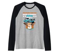 Birthday Boy 5 American Muscle Car 5th Bday Classic Car per bambini Maglia con Maniche Raglan