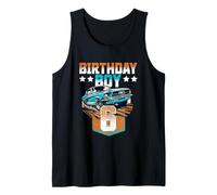 Birthday Boy 6 American Muscle Car 6th Bday Classic Car per bambini Canotta