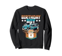 Birthday Boy 6 American Muscle Car 6th Bday Classic Car per bambini Felpa