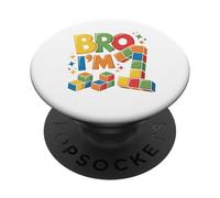 Birthday Boy Bro I'm 1 Year Old Building Blocks Mattone PopSockets PopGrip Adesivo