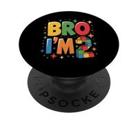Birthday Boy Bro I'm 2 Year Old Building Blocks Mattone PopSockets PopGrip Adesivo