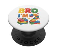 Birthday Boy Bro I'm 2 Year Old Building Blocks Mattone PopSockets PopGrip Adesivo