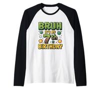 Birthday Boy Bruh È Il Mio Numero di Pixel da Giocatore per Il settimo Compleanno Maglia con Maniche Raglan