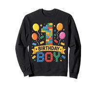 Birthday Boy Builder Bro I'm 1 Year Old Building Blocks Felpa