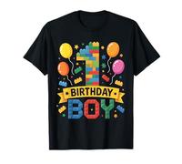 Birthday Boy Builder Bro I'm 1 Year Old Building Blocks Maglietta