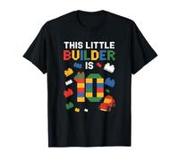 Birthday Boy Building Blocks Mattone Theme Party 10° Compleanno Maglietta