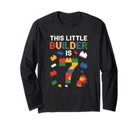 Birthday Boy Building Blocks Mattone Theme Party 7th Birthday Maglia a Manica
