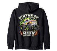 Birthday Boy Camion Mostro Fiamme Compleanno Bambino Felpa con Cappuccio