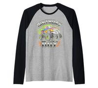 Birthday Boy Camion Mostro Fiamme Compleanno Bambino Maglia con Maniche Raglan