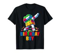 Birthday Boy Dabbing Master Builder Blocks Bricks B Day Maglietta